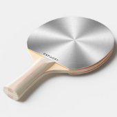金属性の光沢パーソナライズされたのある銀色のテクスチャのモノグラム 卓球ラケット (正面アングル)