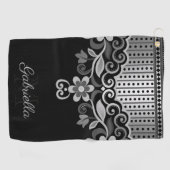 金属抽象芸術フローラ ゴルフタオル (横)