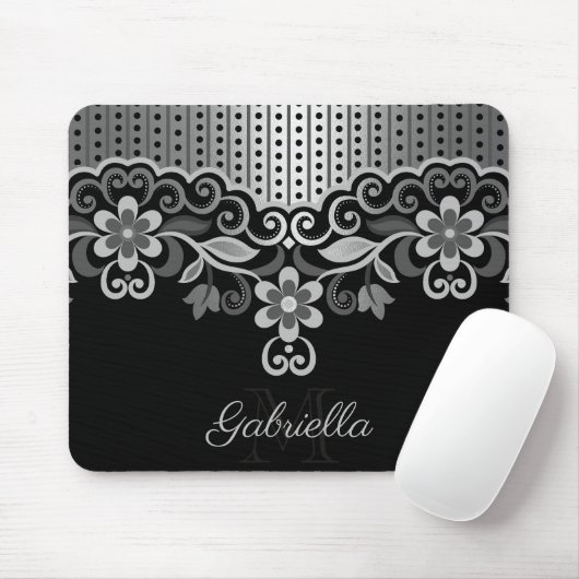 金属抽象芸術フローラ マウスパッド (マウス)