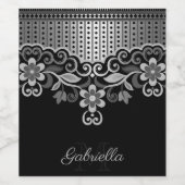 金属抽象芸術フローラ ワインラベル (シングルラベル)