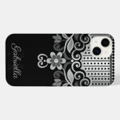 金属抽象芸術フローラ iPhoneケース (裏面横)