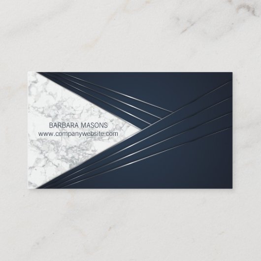 金属抽象芸術背景 | ホワイトマーブル 名刺 (裏面)