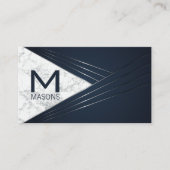 金属抽象芸術背景 | ホワイトマーブル 名刺 (正面)