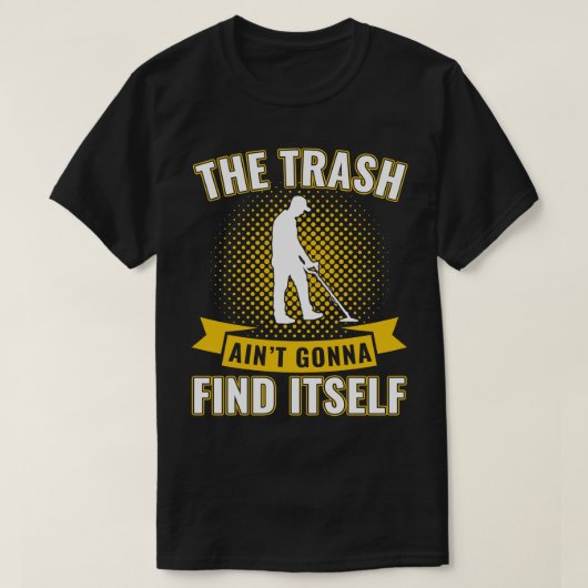 金属探偵社のごみ箱を見つける Tシャツ (デザイン正面)