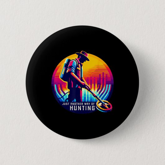 金属探知宝狩りダート魚釣りホブ 缶バッジ (正面)