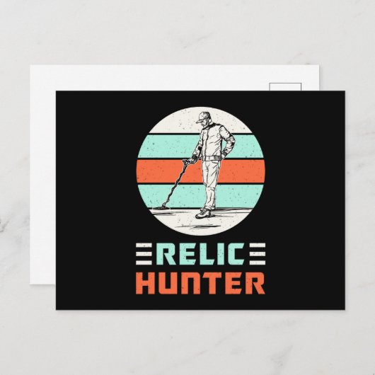 金属探知機レトロおもしろいギフトアイディア ポストカード (正面/裏面)