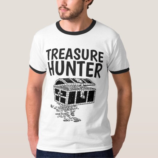 金属探知機、宝物狩りTシャツ Tシャツ (正面)