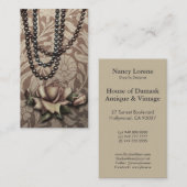 金属暗灰色ビクトリアンなアラベスクは-上がりました 名刺 (正面/裏面)