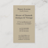 金属暗灰色ビクトリアンなアラベスクは-上がりました 名刺 (裏面)