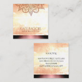金属曼荼羅によって風化させるばら色の金ゴールド スクエア名刺 (正面/裏面)