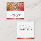 金属曼荼羅の記号のホリスティック スクエア名刺 (正面/裏面)