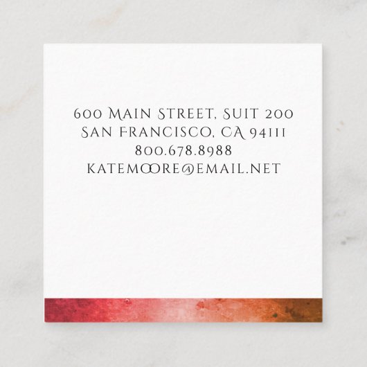 金属曼荼羅の記号のホリスティック スクエア名刺 (裏面)