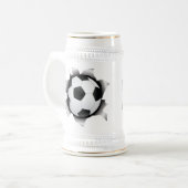 金属板を通したサッカー ビールジョッキ (正面左)