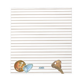 金属検出の宝物鍵ボタンモノグラム ノートパッド