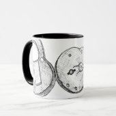 金属検出ギフトヴィンテージ鉄道錠 マグカップ (正面左)