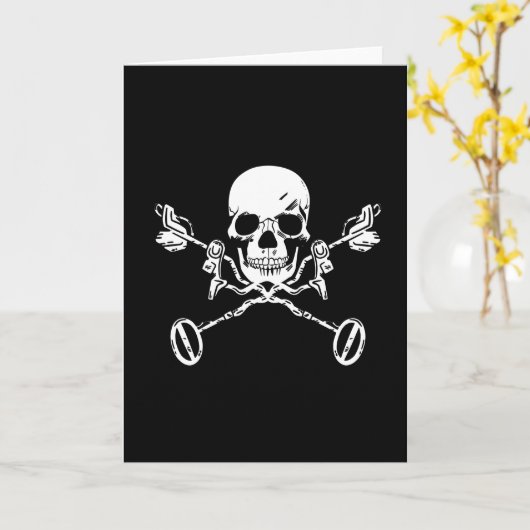 金属検出器スカル カード (黄色い花)