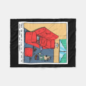 金属検出器ソファ探鉱おもしろいノベルティ フリースブランケット (正面(横))
