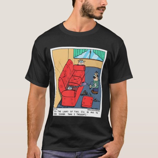 金属検出器ソファ探鉱おもしろいノベルティ Tシャツ (正面)
