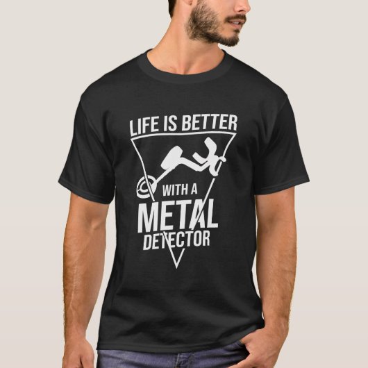 金属検出器ビーチ金ゴールド狩りコイン宝物類 Tシャツ (正面)