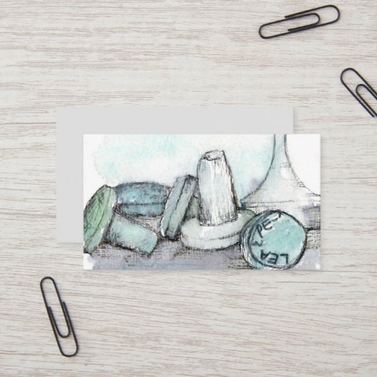 金属検出用遺物ハンターガラスボトル止め 名刺 (正面/裏面インサイチュ)