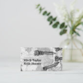 金属検出遺物スクエア鉄道の日付爪、 ネイル 名刺 (スタンド正面)