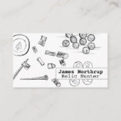 金属検出遺物トレジャーハンターコイン爪、 ネイル 名刺 (正面)