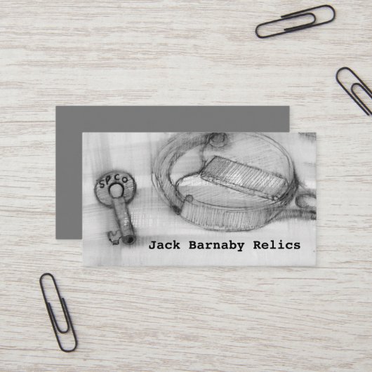 金属検出遺物鉄道ロック鍵宝 名刺 (正面/裏面インサイチュ)