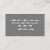 金属検出遺物鉄道ロック鍵宝 名刺 (裏面)