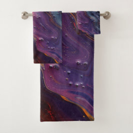 金属油スワールアートタオルセット バスタオルセット