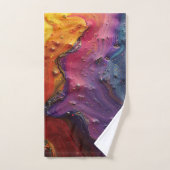 金属油スワールアートタオルセット バスタオルセット (ハンドタオル)