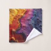 金属油スワールアートタオルセット バスタオルセット (ウォッシュタオル)