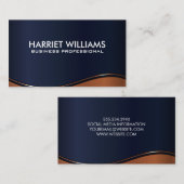 金属波 |濃い青 名刺 (正面/裏面)