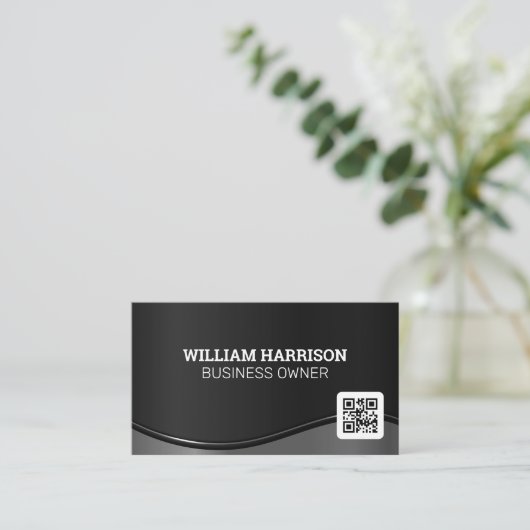 金属波 | QRコード 名刺 (スタンド正面)