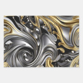 金属液体パターン ラッピングペーパーシート (正面2)