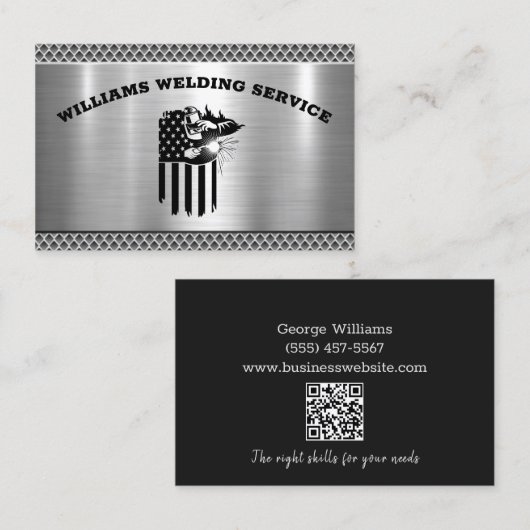 金属溶接加工業者QRコード 名刺 (正面/裏面)