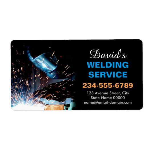 金属溶接施工業者ステッカーラベル ラベル (正面)