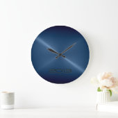 金属濃紺のステンレス鋼の金属の一見 ラージ壁時計 (ホーム)