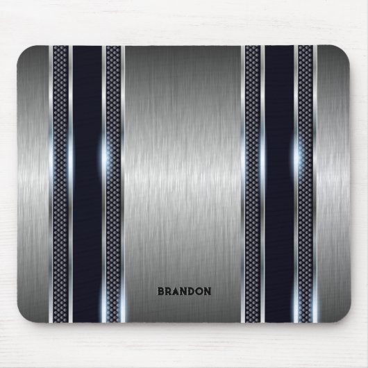 金属灰色の工業幾何学組織 マウスパッド (正面)