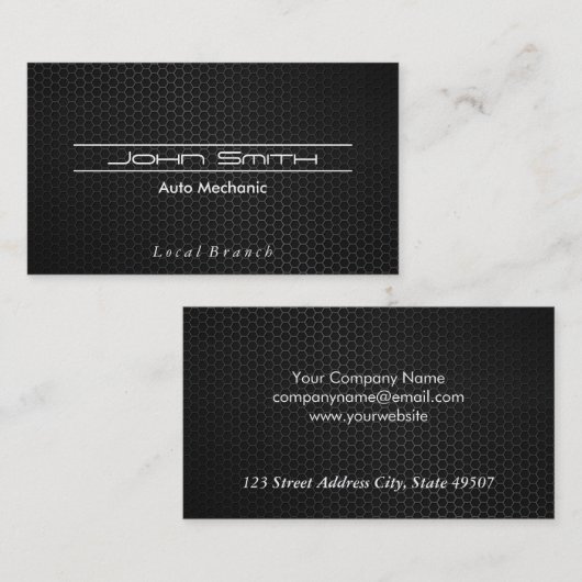 金属炭素繊維パターン 名刺 (正面/裏面)