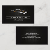 金属炭素繊維パターン | 自動ロゴ 名刺 (正面/裏面)