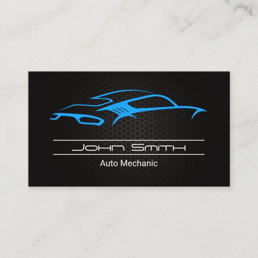 金属炭素繊維 | Blue Sports Carロゴ 名刺 (正面)