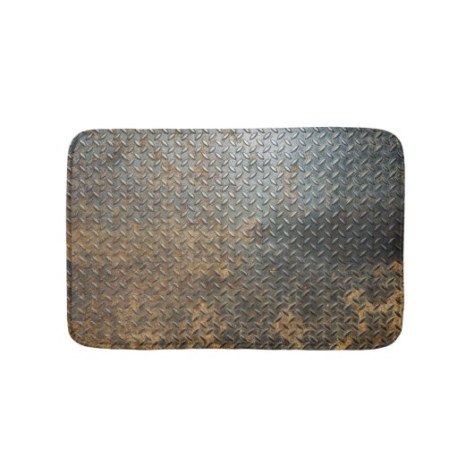 金属的な表面、反射する質感の背景。 バスマット (正面)