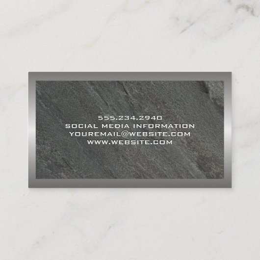 金属石板 名刺 (裏面)