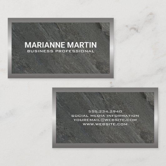 金属石板 名刺 (正面/裏面)