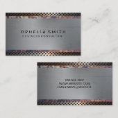 金属穿孔 | 錆びた金属 名刺 (正面/裏面)