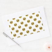 金属箔フェイク金ゴールドゴルフボール背景ボール 長方形シール (封筒)