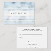 金属箔ブルーストライプギフト証書 名刺 (正面/裏面)