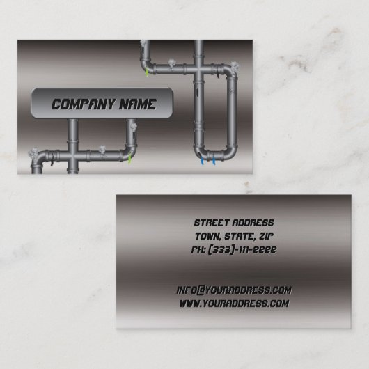 金属管補修配管工事 名刺 (正面/裏面)