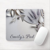 金属紙の花を銀に マウスパッド (マウス)