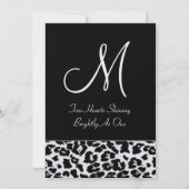 金属紙を結婚している白黒ヒョウ 招待状 (裏面)